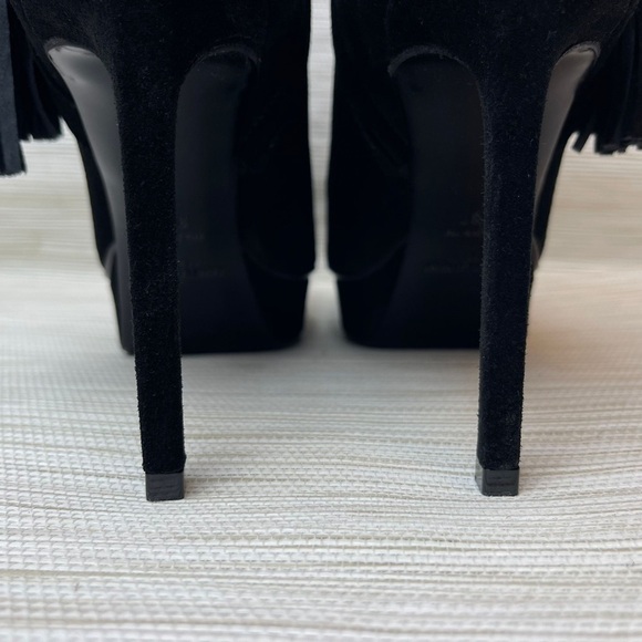 NEW Saint Laurent Classic Janis 105 Concho Ankle Boot in Black Suede Size 37 - Picture 11 of 15